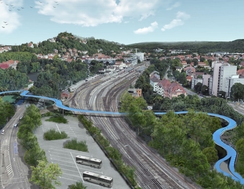 Radbrücke Tübingen Visualisierung