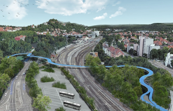 Radbrücke Tübingen Visualisierung