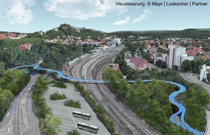 Ingenieurbau Radbrücke West Tübingen