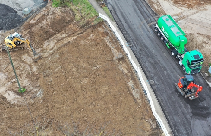 Umbau der Einmündung zum Kreisverkehr Leingarten