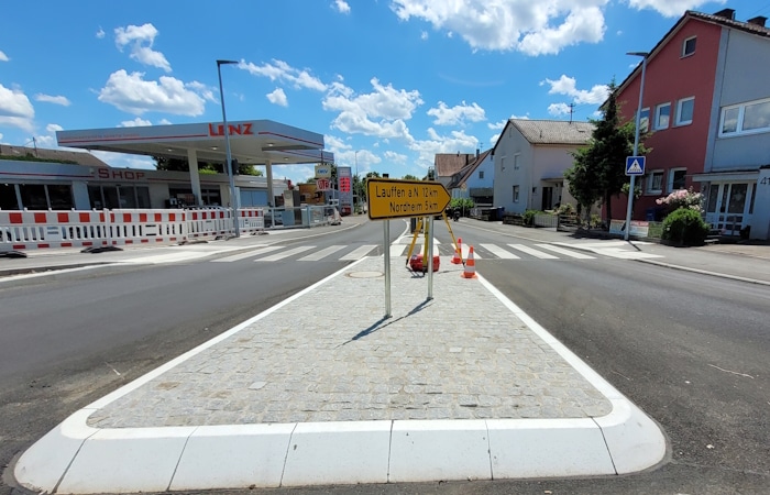Umbau der Einmündung zum Kreisverkehr Leingarten