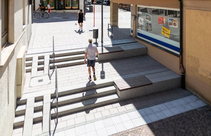 Marbach Fußgängerzone Treppenanlage